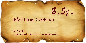 Báling Szofron névjegykártya